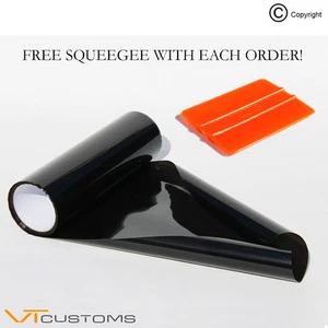 30 x 60cm Dark Black Smoke Headlight Tinting Film Fog Vinyl Tint +FREE SQUEEGEE - Picture 1 of 5