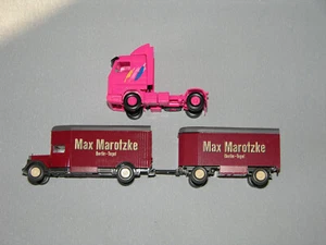 Wiking MB Möbellastzug u. Scania solo Zugmaschine Konvolut, aus Vitrine  - Bild 1 von 4