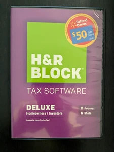 H&R Block Deluxe Homeowners / Investors Tax Software CD - Picture 1 of 5