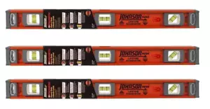 Johnson 1254-2400 24''-in Magnetic Heavy Duty Aluminum I-Beam Level (3-PACK) - Picture 1 of 6