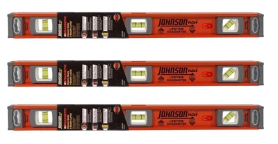 I-Beam Level 24", Magnetic, Heavy-Duty, Aluminum - Johnson 1254-2400 (3-Pack) - Image 1 of 4