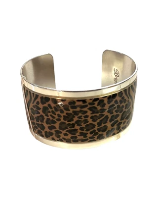 Brazalete Brighton Pop Appeal Manchas y Rayas Estampado Leopardo-Ancho-Negro Marrón Foto 1 de 4