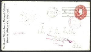 UNITED STATES 1902 2c EMBOSSED COVER WITH RETURN TO WRITER POINTING HAND USED - Picture 1 of 2