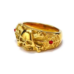 Personality Skull Head Micro Diamond Punk Men's Stainless Steel Rings Size 7-13 - Picture 1 of 9