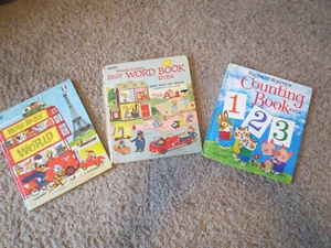 Lot 3 RICHARD SCARRY'S Oversized Vintage Best Word Book Busy World, 70's/80's - Foto 1 di 12