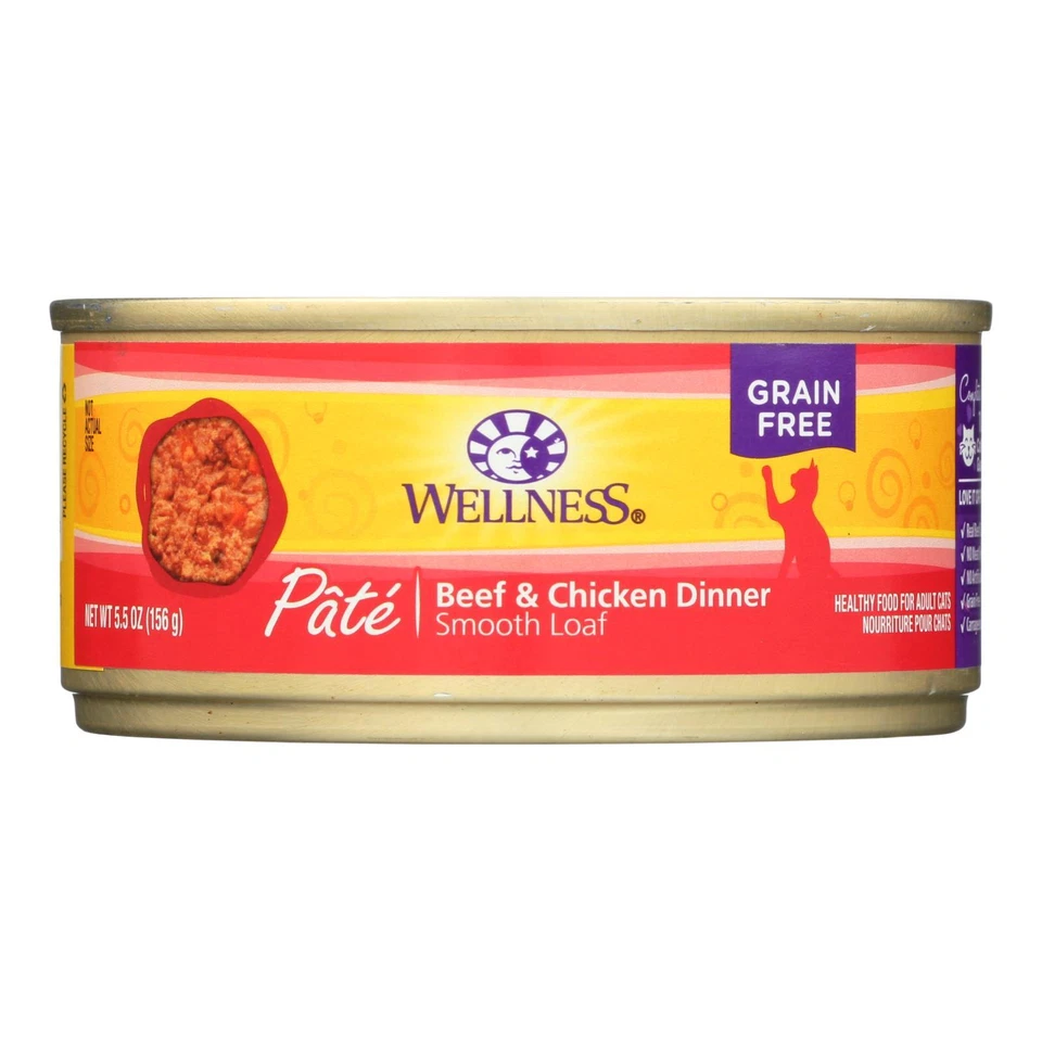 Comida para gatos Wellness carne de res y pollo 5,5 oz (paquete de 3) Foto 1 de 1