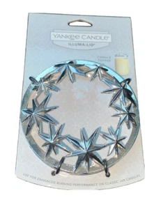 *NEW*YANKEE CANDLE*Illumi LID*Metal Jar Topper*SILVER Holiday STARS*2016* - Picture 1 of 4