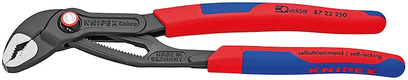 Knipex 87 22 250 Cobra Quick Set Hightech Water Pump Pliers Grips 250mm 53953