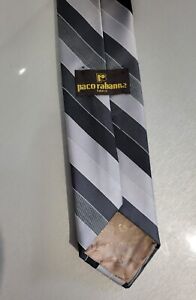 Paco Rabanne Tie Cravate Gray Striped