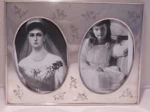 DOPPELBILDERRAHMEN – FOTORAHMEN SILBER 800-ER UM 1900 - Bild 1 von 4