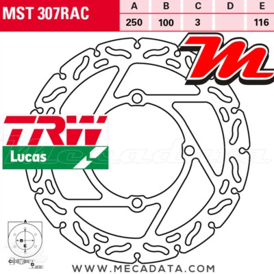 Disque de frein Avant TRW Lucas MST 307 RAC Kawasaki KDX 200 (KDX200) 2001 Foto 1 de 2