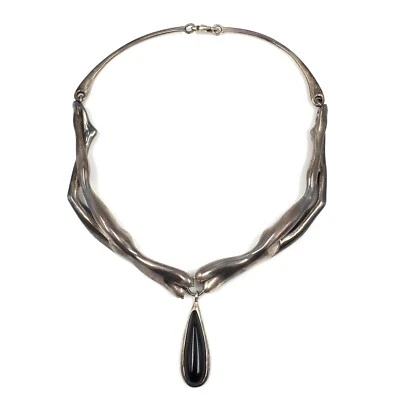 Collar Bruno Bruni Plata 925 La Giola Cadena Mujer Joyería Collar Ónix 40cm - Imagen 1 de 4