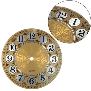 Vintage Style Gold Wall Clock Dial Face Arabic Numerals 7 inch Diameter - Picture 1 of 24