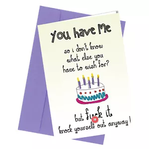 #238 Cumpleaños grosero ÉL / ELLA / NOVIA NOVIO tarjeta de felicitación humor divertido - Imagen 1 de 2
