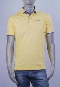 POLO FRED MELLO M-M IN COTONE JERSEY GIALLA CON TASCHINO E S. COLLO A QUADRETTI - Foto 1 di 6