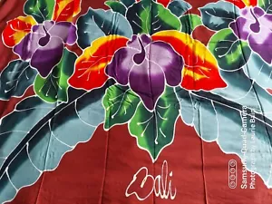 Bali Sarong handbemalt Batik Fransen Detail Wickelbar Strand Pool Abdeckung 43 - Bild 1 von 2