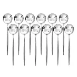 Cutipol Moon Table Spoon 12pc Set Silver color StainlessSteel F/S from Japan New - Picture 1 of 5