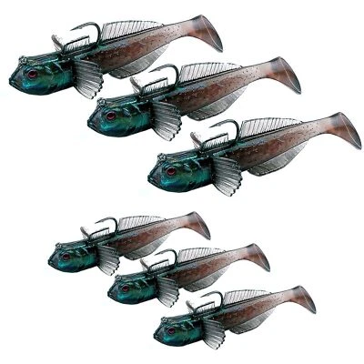 3 Gummifische Raubfisch Forellen Hecht Köder Koppe Groppe Gummifisch Kunstköder - Bild 1 von 2