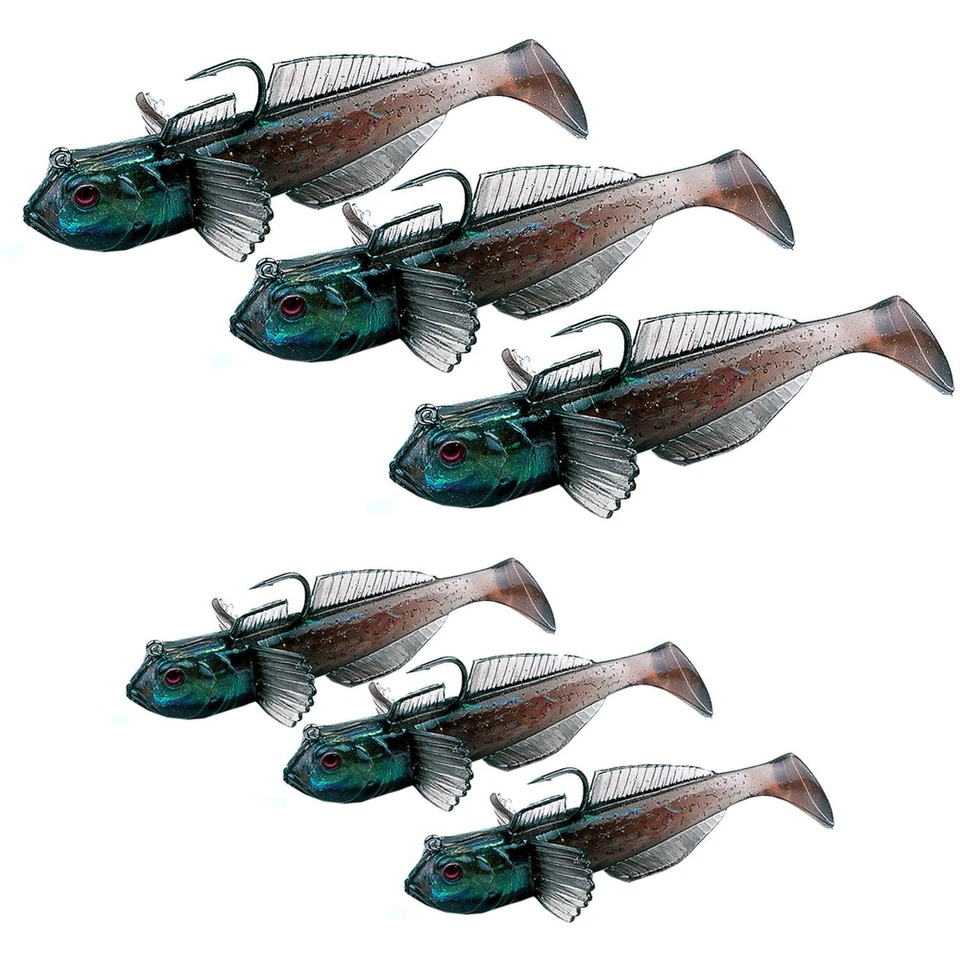 3 Gummifische Raubfisch Forellen Hecht Köder Koppe Groppe Gummifisch Kunstköder - Bild 1 von 2