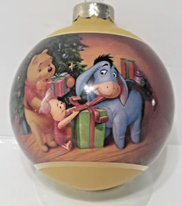 Vintage 1999 Disney Winnie The Pooh un Natale da ricordare ornamento palla di vetro - Foto 1 di 8