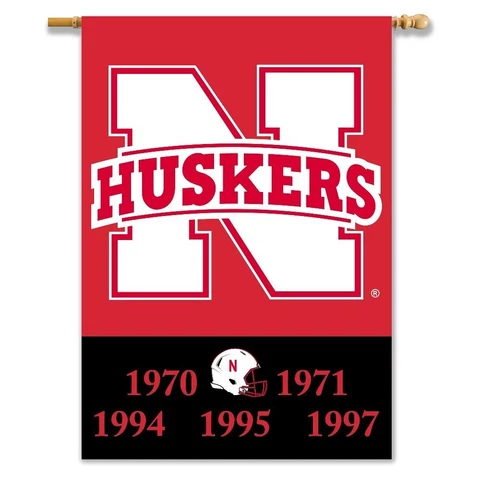 Nebraska Cornhuskers Huskers 2-Sided 28" X 40" Banner hip Midwest Last one Cover