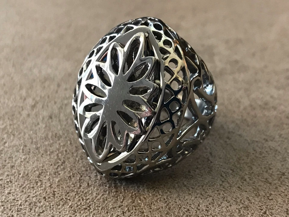 Anillo de filigrana de acero por diseño talla 10 Foto 1 de 4