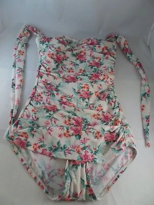 NWT Bettie Page Never Been Better 1pc Swimsuit Sz 4 Floral Print Pin Up - Image 1 of 4
