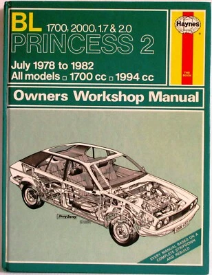 Haynes - Bl Princess 2 (Julio 1978A 1982) Todos los Modelos / Propietario Manual - Imagen 1 de 4