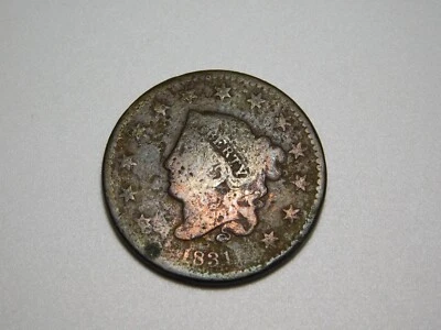 MONEDAS DE ESTADOS UNIDOS 1831 CABEZA CORONA CENTAVO GRANDE Foto 1 de 4