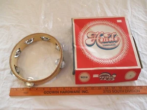 Vintage 8 inch HONDO Wooden TAMBOURINE in Original Box - Picture 1 of 11