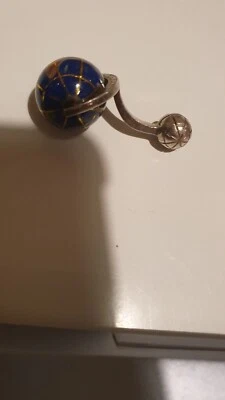 Raro globo plata esterlina antiguo gemelos esmalte Foto 1 de 4