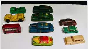 10 Vintage 1940er-50er Plastik & Blechspielzeug Fahrzeuge ~ Streichholzschachtel ~ Lesney ~ F & F Form ~ Argo - Bild 1 von 1