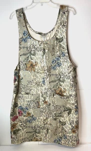 Vintage 90s Stampede Womens Medium Denim Floral Jumper Bib Overall Pockets Dress - Picture 1 of 6