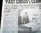 ENDING PROHIBITION 18th Amendment Repeal Liquor & BEER to RETURN 1933 Newspaper