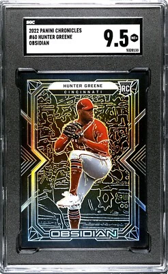 2022 Panini Chronicles #60 Hunter Greene Obsidian SGC 9.5 RC - Image 1 of 2
