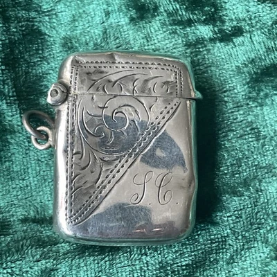 ANTIGUA CAJA VESTA DE PLATA CON SELLO BIRMINGHAM 1914. 17,78 g Foto 1 de 4