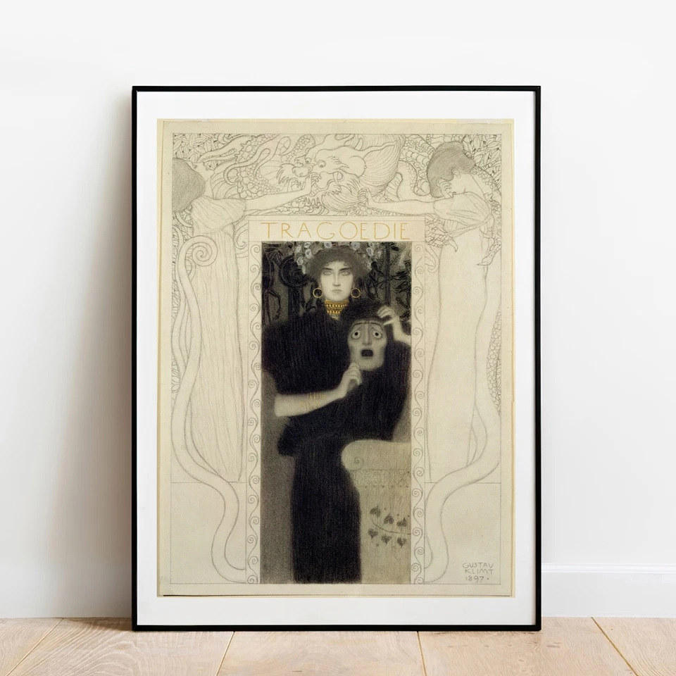 Kunstdruck Klimt Tragödie Fine Art Giclee Poster Gallerie Wand Jugendstil Bild - Bild 1 von 4