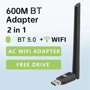 2-in-1 Bluetooth 5.0 Dual Band Wireless USB WiFi Adapter Dongle M9E0 - Afbeelding 1 van 12