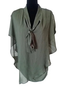 3X AGB Pesto ärmellose Bluse mit V-Ausschnitt zum Binden - Bild 1 von 11