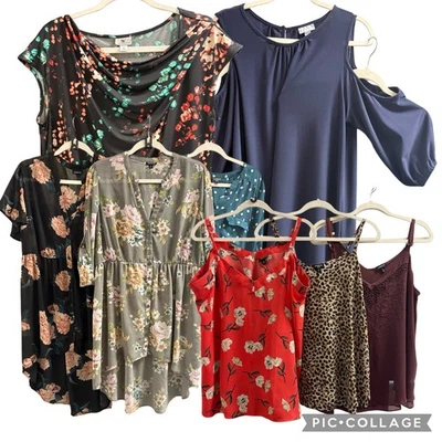 Blusa de trabajo de 8 piezas tórrida para mujer talla 0 (XL) camisas cami vestido usado en excelente estado lote paquete floral Foto 1 de 4