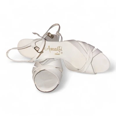 80’s Vintage Amalfi All Leather Strappy Mid Heel Sandals In Size Womens 7.5 - Image 1 of 4