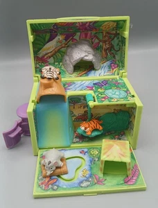 1990's Galoob Pound Puppy Jungle Park Micro Mini Playset Miniature All 3 Animals - Picture 1 of 8