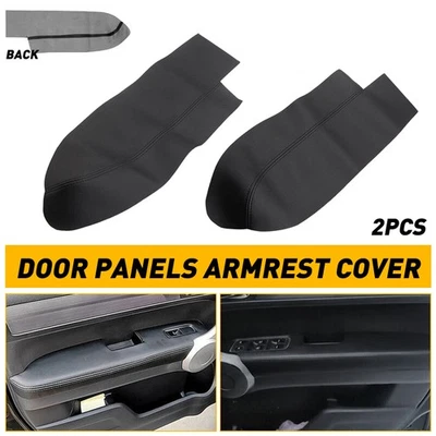 2pcs Fit Honda 2007-2012 CR-V CRV Leather Door Front Panels Armrest Cover Black - Image 1 of 4