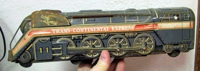 Juguete de hojalata tren expreso trans continental vintage, hecho en Japón años 60, decoración Foto 1 de 4