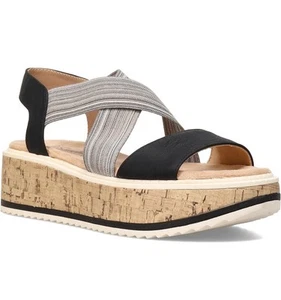 LifeStride Clementine Damen-Plateausandale Keilabsatz Freizeit Größe 7,5 W schwarz, NEU - Bild 1 von 12