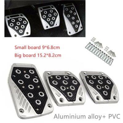 Duradero 3 x Aluminio APC Antideslizante Coche Pedales Almohadilla Cubierta Arco Curvatura Diseño Foto 1 de 4