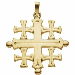 Jerusalem Cross Pendant In 14K Yellow Gold - Imagen 1 de 2