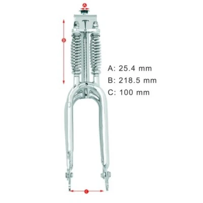 20" Fork with Brake Mount 1" Threadless Bicycle Cruiser Classic Dual Spring Fork - Image 1 of 3