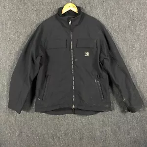 Carhartt Mens Large Full Zip Traditional Softshell Ripstop Jacket Black J176 - Picture 1 of 23