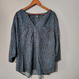 Torrid Harper Top Size 4X Black Blue Stars Grunge Goth Emo Y2K Womens V-Neck - Picture 1 of 14